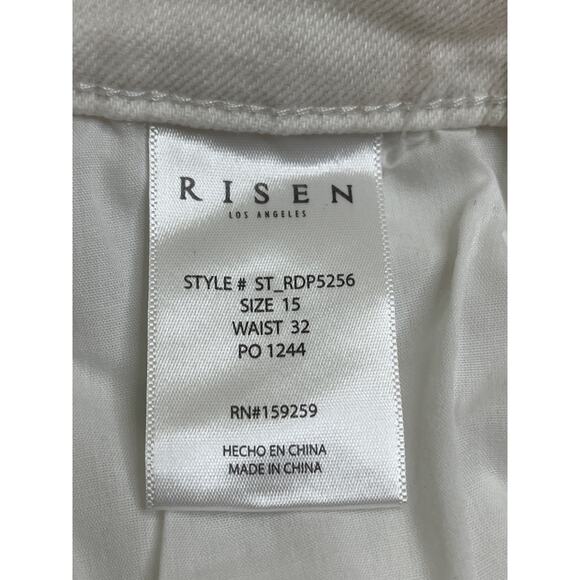 Risen vintage white washed straight leg jeans, size 15/ 32, NWT - Picture 5 of 12